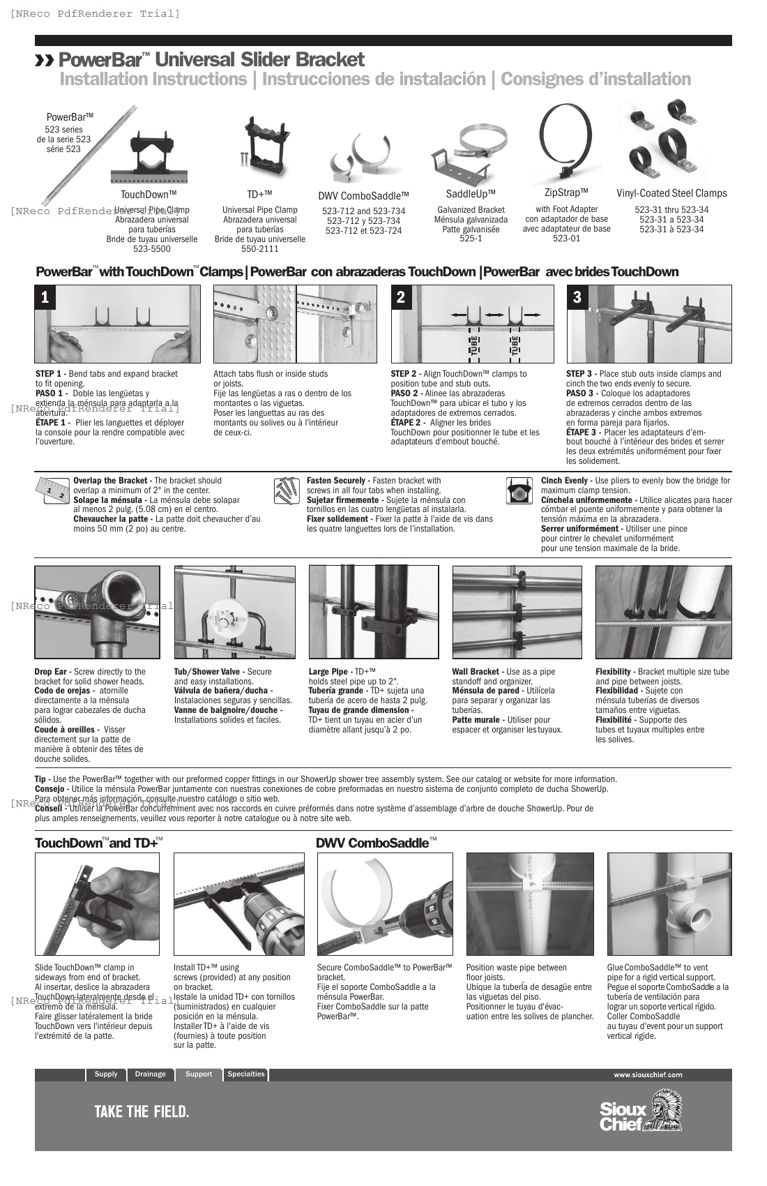 523 SERIES - POWERBAR BRACKETING SYSTEM - INSTRUCTION SHEET.PDF Technical Document